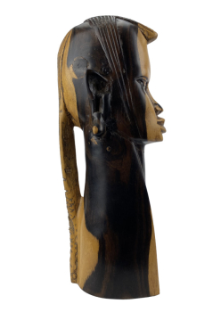 Handgeschnitzte Büste aus Ebenholz